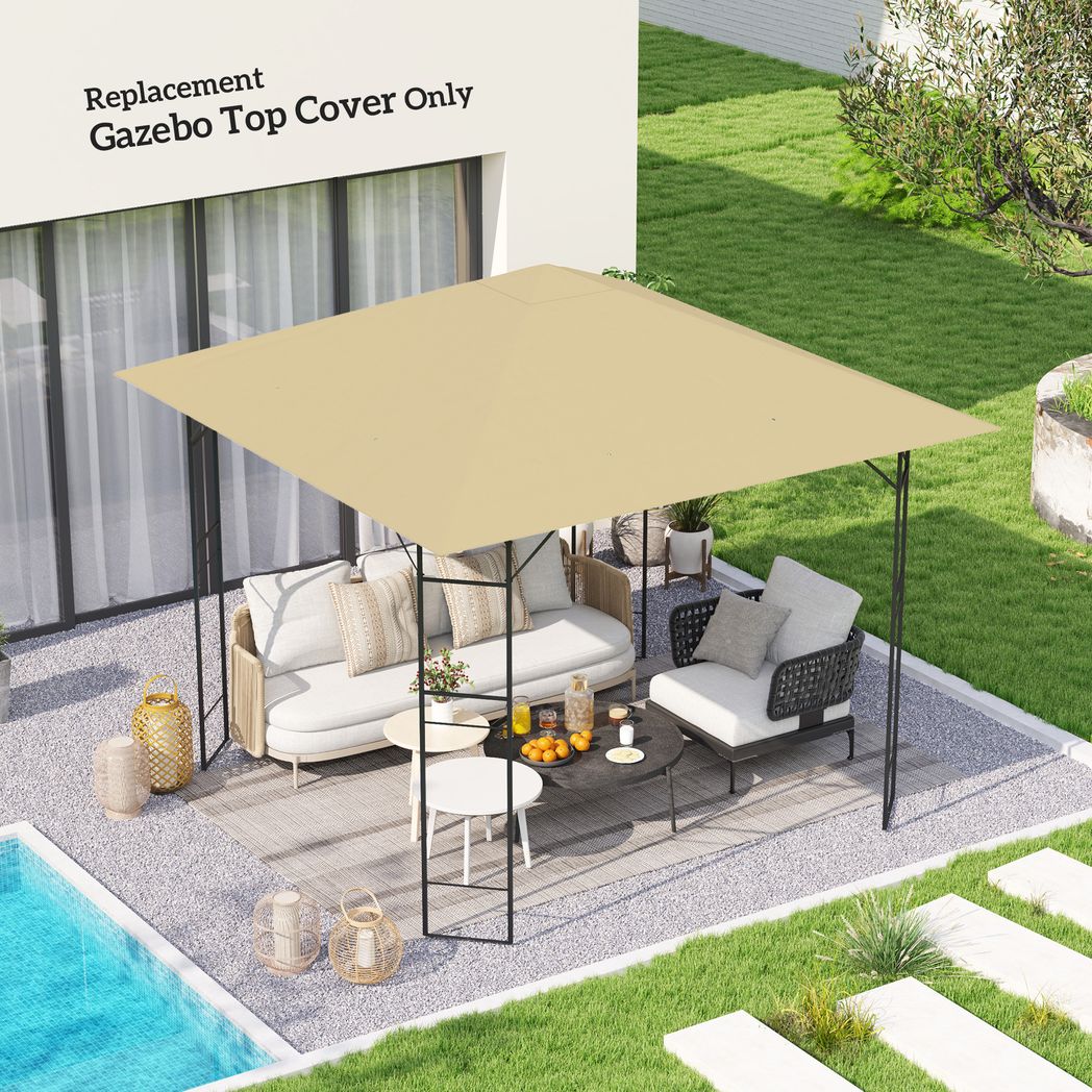 3 x 3(m) Gazebo Canopy Replacement Cover with Drain Holes