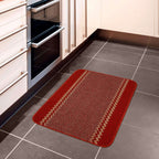 Washable Designer Bordered Red Rug