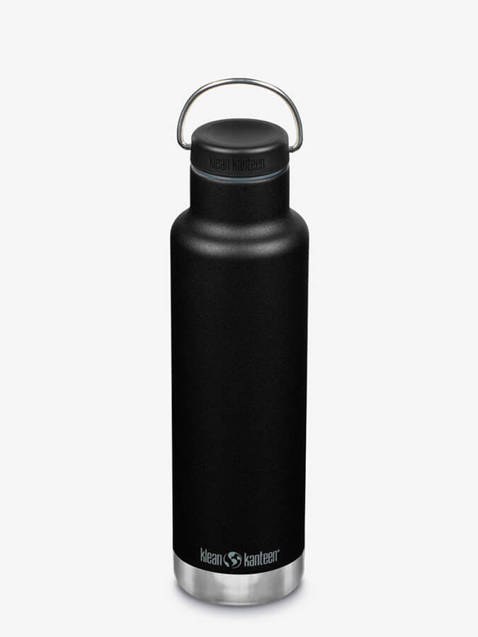 Klean Kanteen Vacuum Insulated 592ml Classic Bottle With Loop Cap Black