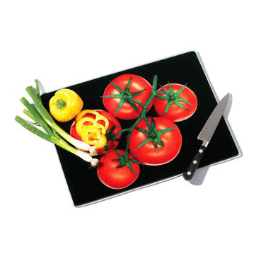 Tomato Design Glass Chopping Board