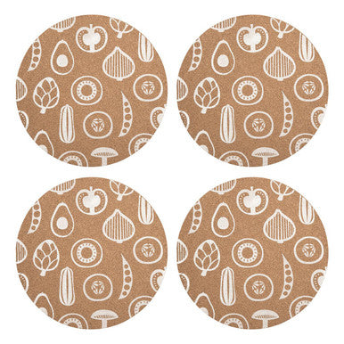 Set of Four Cork Round Placemats