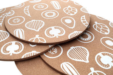 Set of Four Cork Round Placemats