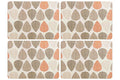 Set of Four Orange Leaf Motif Placemats