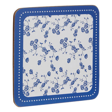 Blue Rose Set of 4 Coasters