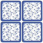 Blue Rose Set of 4 Coasters