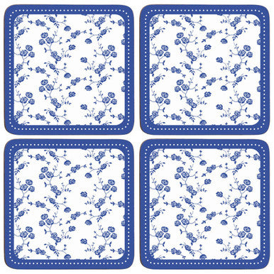 Blue Rose Set of 4 Coasters