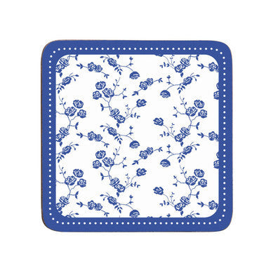Blue Rose Set of 4 Coasters