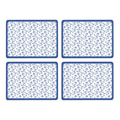 Set of Four Blue Rose Cork Placemats
