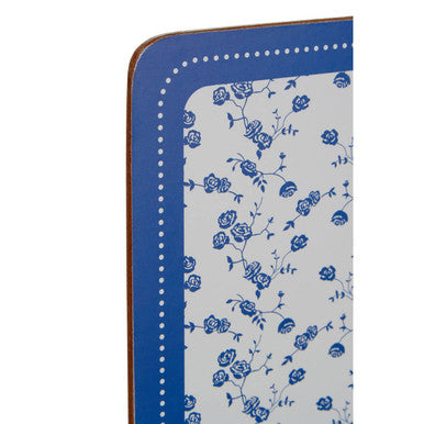 Set of Four Blue Rose Cork Placemats