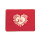 Set of Four Red Cork Placemats with Heart Design
