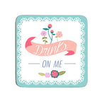 Assorted Cork Coaster Set of 4 with Floral Design