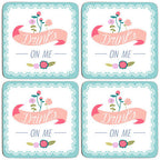 Assorted Cork Coaster Set of 4 with Floral Design