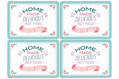 Assorted Cork Placemat Set of 4 with Floral Design