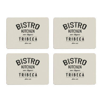 Set of Four Diner Typography Placemats
