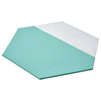 Set of 4 Leather Effect Dipped Jade and Silver Hexagon Placements