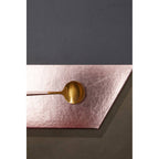 Set of 4 Leather Effect Grey and Rose Gold Hexagon Placements