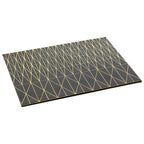 Set of 4 Leather Effect Black and Gold Prism Placemats