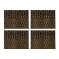 Set of 4 Leather Effect Black and Gold Prism Placemats