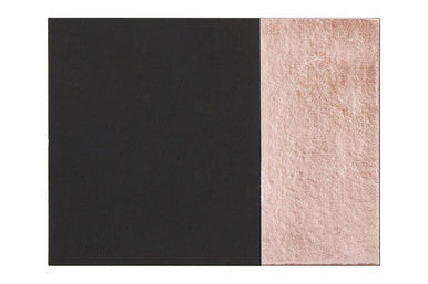 Set of 4 Leather Effect Black and Rose Gold Placemats