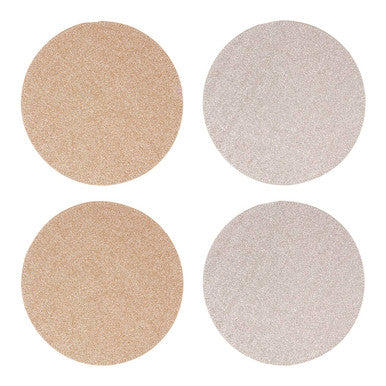 Set of 4 Reversible Gold and Silver Glitter Placemats