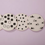 Set of 4 Monochrome Eclectic Cork Coasters
