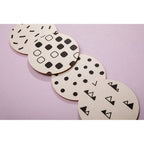 Set of 4 Monochrome Eclectic Cork Coasters