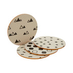 Set of 4 Monochrome Eclectic Cork Coasters