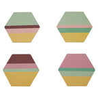 Set of 4 Miami Striped Gold Foil Coasters