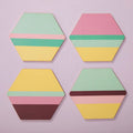 Set of 4 Miami Striped Gold Foil Coasters