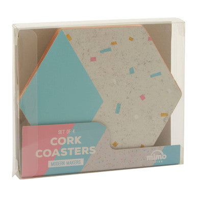 Set of 4 Hexagonal Cork Coasters