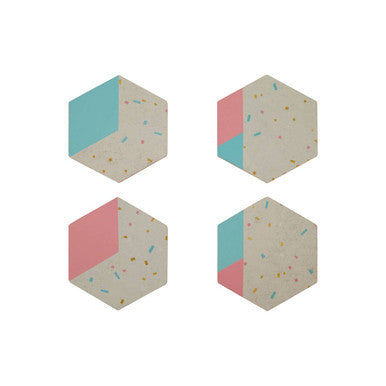 Set of 4 Hexagonal Cork Coasters