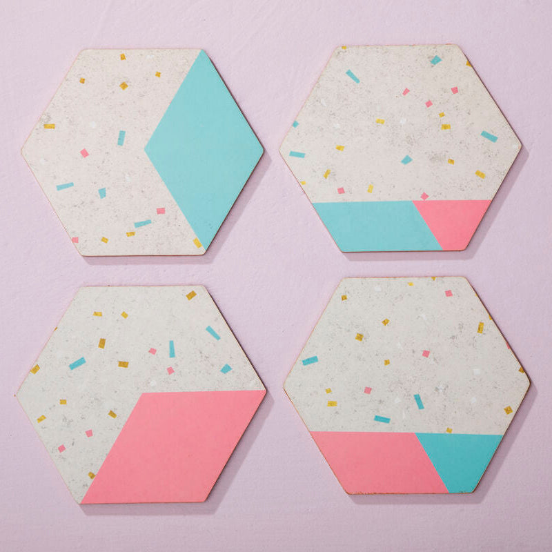 Set of 4 Hexagonal Cork Coasters