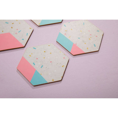 Set of 4 Hexagonal Cork Coasters