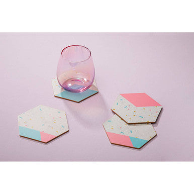 Set of 4 Hexagonal Cork Coasters