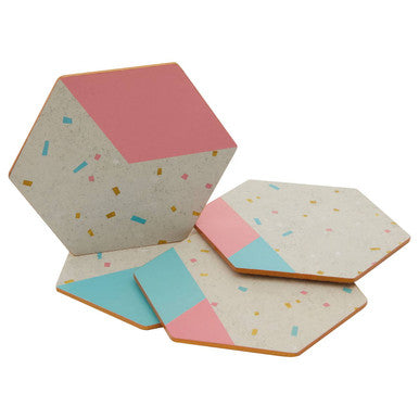 Set of 4 Hexagonal Cork Coasters