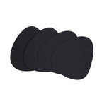 Set of 4 Pebble Black Faux Leather Coasters