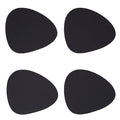 Set of 4 Pebble Black Faux Leather Coasters