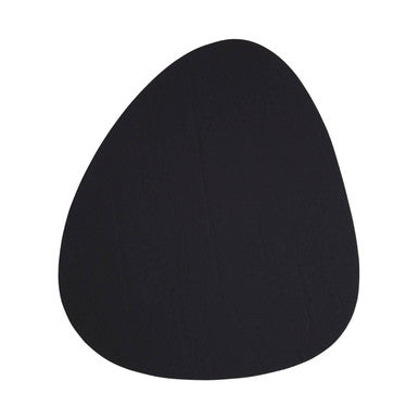 Set of 4 Pebble Black Faux Leather Coasters