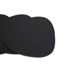 Set of 4 Pebble Black Faux Leather Coasters