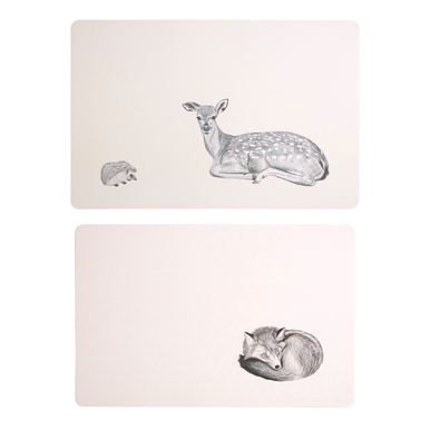 Set of Two Mini Forest Placemats and Coasters