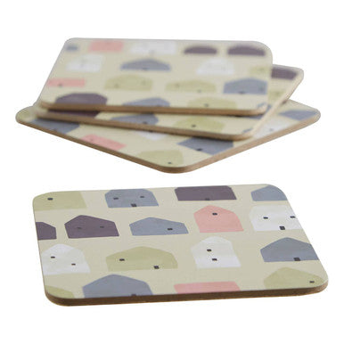4 Piece Square Wild Cottage Coasters