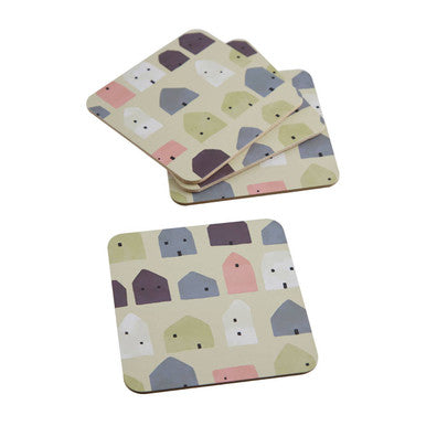 4 Piece Square Wild Cottage Coasters