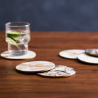6 Piece Marble Effect Assorted Cork Coasters