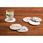 6 Piece Marble Effect Assorted Cork Coasters