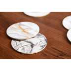6 Piece Marble Effect Assorted Cork Coasters