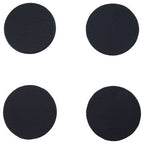 Set of 4 Black Leather-Effect Coasters with Holder