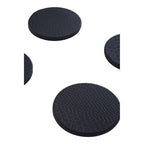 Set of 4 Black Leather-Effect Coasters with Holder