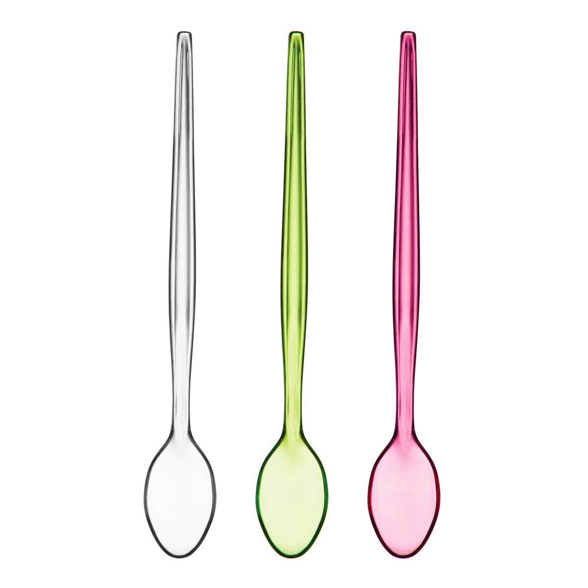 Set of Six Pink Plastic Sundae Spoons