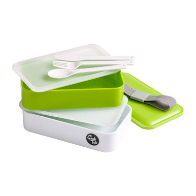 Green and White Stackable Lunch Box