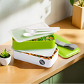 Green and White Stackable Lunch Box